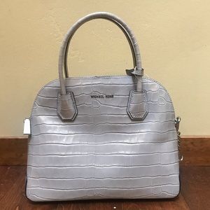 Never Used Michael Kors Grey Embossed Leather Bag